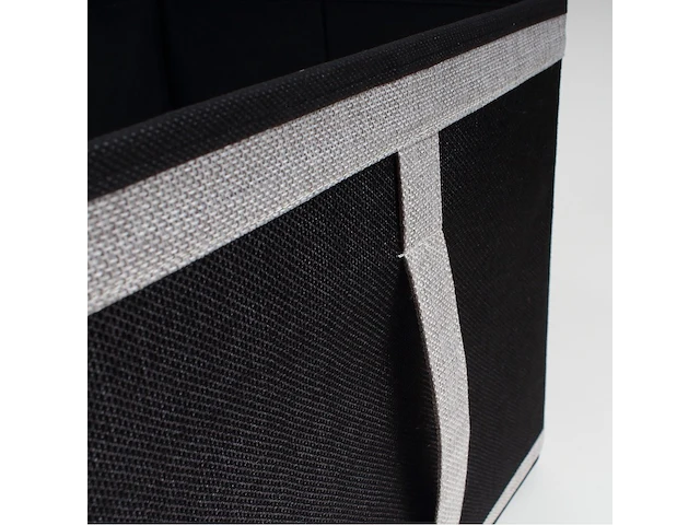 5 x opvouwbare opbergbox - stof - zwart - 28 x 28 x h27 cm. - by malip - afbeelding 2 van  4