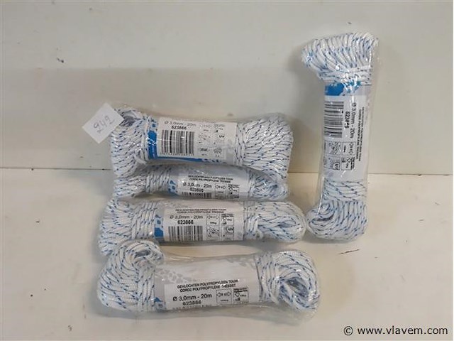 5 x polyprop touw 3 mm 20 m - afbeelding 1 van  2