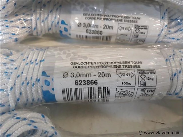 5 x polyprop touw 3 mm 20 m - afbeelding 2 van  2