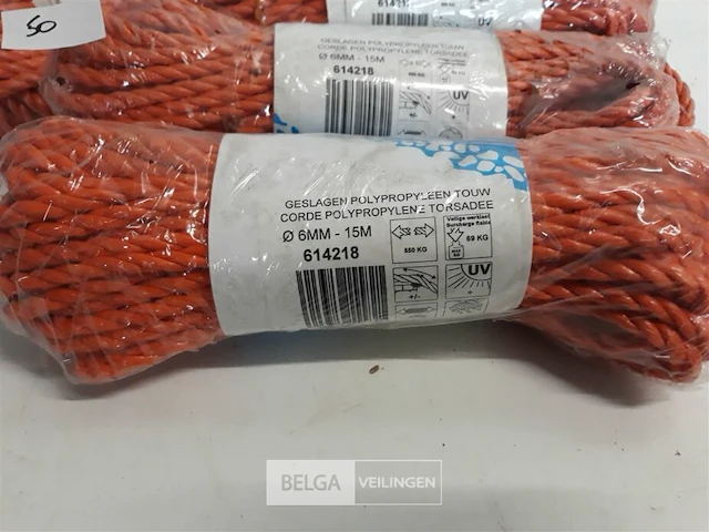 5 x polyprop touw 6 mm 15 m - afbeelding 3 van  3