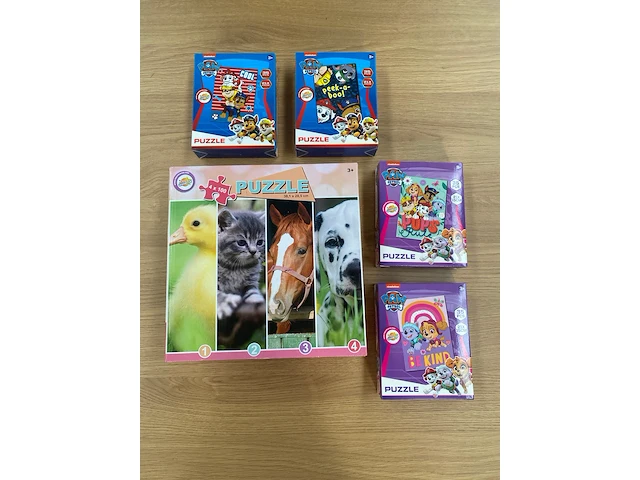 5 x puzzel - kinderen - paw patrol - 4 in 1 - afbeelding 1 van  2