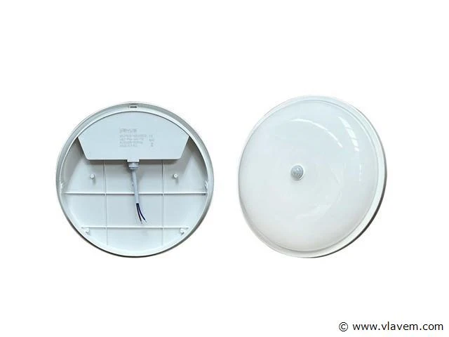 5 x ronde led plafondlamp met sensor – 20w – 6500k koud wit – ip54 – bewegingssensor – waterdicht - afbeelding 3 van  4