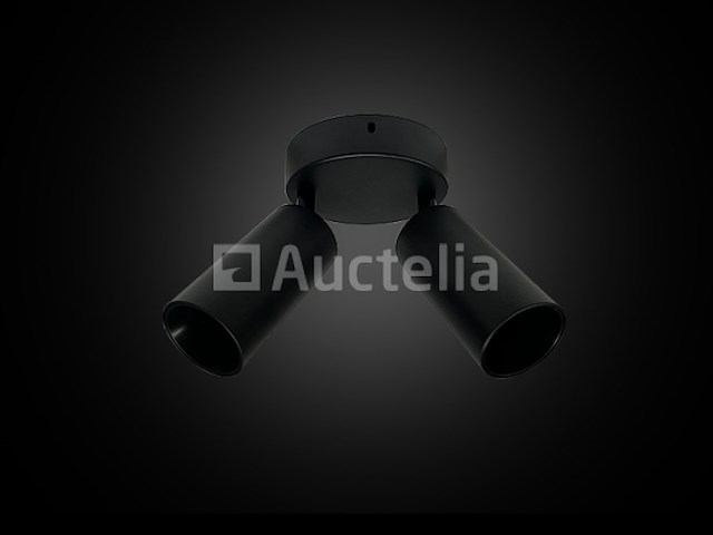 5 x ronde plafondlamp gu10 – 2 draaibare spots – zwart – aluminium – ø120 mm – ip20 - afbeelding 2 van  4