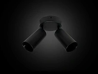 5 x ronde plafondlamp gu10 – 2 draaibare spots – zwart – aluminium – ø120 mm – ip20 - afbeelding 3 van  4