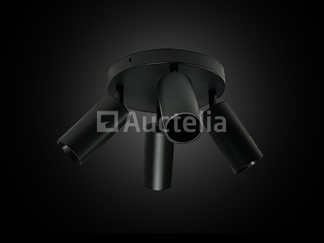 5 x ronde wandlamp gu10 – 4 draaibare – zwart – aluminium – ø200 mm – ip20 - afbeelding 2 van  5