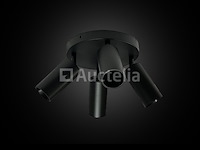 5 x ronde wandlamp gu10 – 4 draaibare – zwart – aluminium – ø200 mm – ip20 - afbeelding 2 van  5