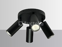 5 x ronde wandlamp gu10 – 4 draaibare – zwart – aluminium – ø200 mm – ip20 - afbeelding 4 van  5