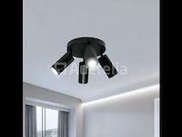 5 x ronde wandlamp gu10 – 4 draaibare – zwart – aluminium – ø200 mm – ip20 - afbeelding 5 van  5