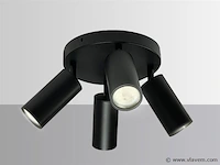 5 x ronde wandlamp gu10 – 4 draaibare – zwart – aluminium – ø200 mm – ip20 - afbeelding 2 van  5