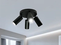 5 x ronde wandlamp gu10 – 4 draaibare – zwart – aluminium – ø200 mm – ip20 - afbeelding 3 van  5