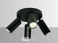5 x ronde wandlamp gu10 – 4 draaibare – zwart – aluminium – ø200 mm – ip20 - afbeelding 3 van  6