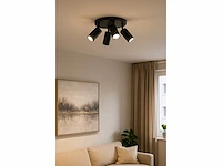 5 x ronde wandlamp gu10 – 4 draaibare – zwart – aluminium – ø200 mm – ip20 - afbeelding 1 van  5