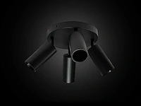 5 x ronde wandlamp gu10 – 4 draaibare – zwart – aluminium – ø200 mm – ip20 - afbeelding 4 van  5