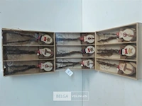 5 x sneeuwman 6 stuks op schup 18 cm 3 assorti - afbeelding 1 van  3