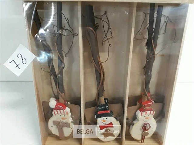 5 x sneeuwman 6 stuks op schup 18 cm 3 assorti - afbeelding 3 van  3