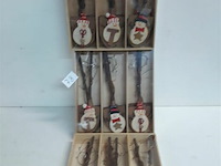 5 x sneeuwman 6 stuks op schup 18 cm 3 assorti - afbeelding 1 van  3