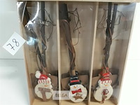 5 x sneeuwman 6 stuks op schup 18 cm 3 assorti - afbeelding 3 van  3