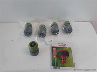 5 x snelkoppeling + 1 x kraanstuk - afbeelding 1 van  2