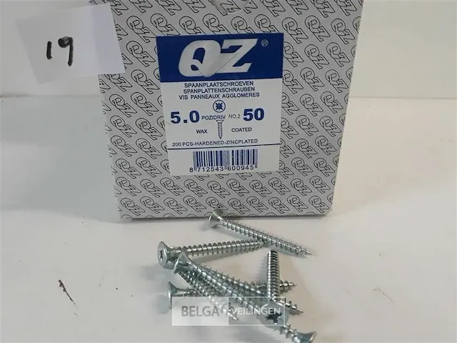 5 x spaanplaatvijzen wit verzinkt5 x 50 mm 200 stuks kruiskop pz - afbeelding 3 van  3