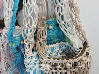 5 x strandtas met rits mix kleuren - afbeelding 3 van  3