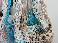 5 x strandtas met rits mix kleuren - afbeelding 3 van  3