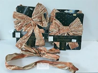5 x strik roestkleur 30 cm met lint 1m - afbeelding 1 van  3
