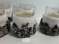 5 x t-licht glas met denneknoppen - afbeelding 3 van  3