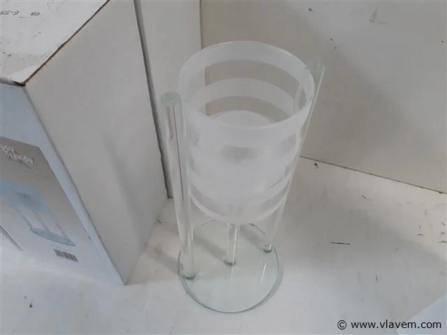 5 x t-lichthouder glas op voet 25 cm - afbeelding 2 van  2