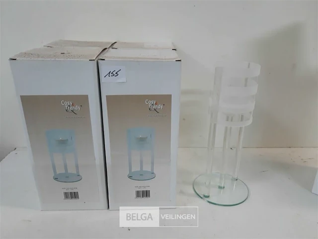 5 x t-lichthouder glas op voet 25 cm - afbeelding 1 van  3