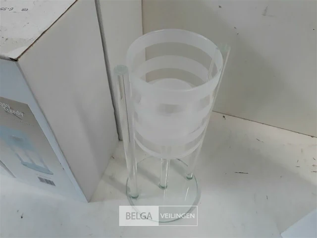 5 x t-lichthouder glas op voet 25 cm - afbeelding 3 van  3