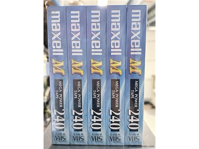 5 x videocassette maxell m 240 - op druk - afbeelding 2 van  2