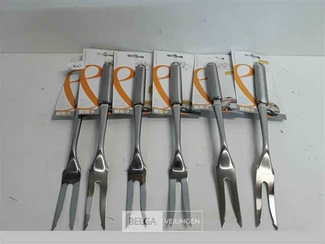 5 x vleesvork 33 cm 18/10 - afbeelding 2 van  3