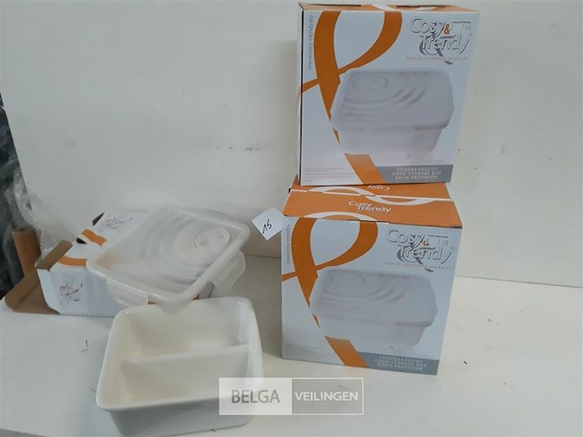 5 x voorraaddoos porselein 2 verdelingen met pvc deksel - afbeelding 1 van  3