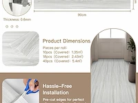 5 x zelfklevende pvc-vloerbedekking (18 stuks, 15 x 90 cm) - afbeelding 3 van  4