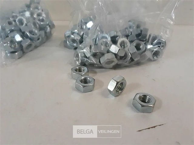 5 x zeskantmoeren verzinkt m 10 50 stuks - afbeelding 3 van  3