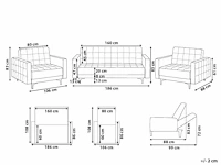 5-zits zwarte pu lederen bank en fauteuil set + poef - afbeelding 2 van  11