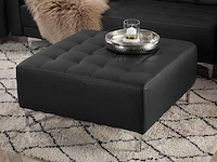 5-zits zwarte pu lederen bank en fauteuil set + poef - afbeelding 4 van  11