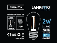 50 x 2w e27 st45 filament led bulb 2700k - afbeelding 5 van  9