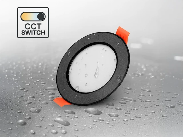 50 x 4.9w cct 3 kleur inbouwspot watredicht zwart - afbeelding 1 van  4