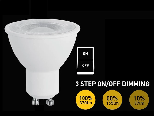 50 x 4.9w gu10 led spot 3 stappen aan/uit dimming met lens 3000k - afbeelding 1 van  2