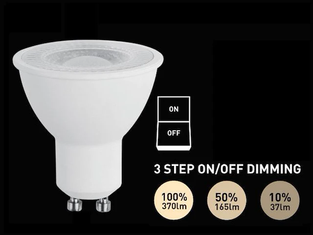 50 x 4.9w gu10 led spot 3 stappen aan/uit dimming met lens 4000k - afbeelding 1 van  3