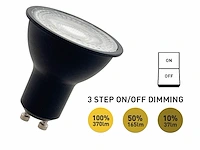 50 x 4.9w gu10 led spot aan/uit dimming met lens 3000k zwart - afbeelding 1 van  2