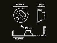 50 x 4.9w smd led inbouwspot 6000k zwart met lens - afbeelding 5 van  6