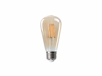 50 x 4w e27 st64 amber glas filament led bulb 2000k - afbeelding 1 van  2