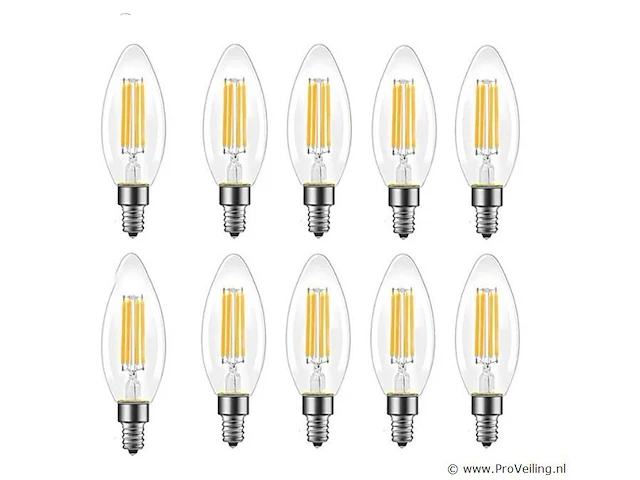 50 x c35 led- filament lamp – 6w – e14 – dimbaar – 2700k – warm wit - afbeelding 3 van  3
