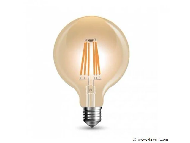50 x g95 amber filament lamp – 6w – e27 – dimbaar – 2700k – 500 lm – ip20 – binnen - afbeelding 1 van  3