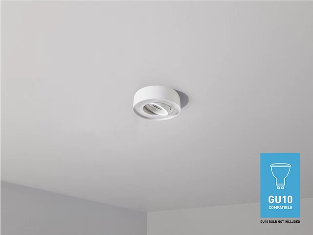 50 x gu10 inbouw armatuur wit kantelbaar met lamphouder - afbeelding 1 van  5