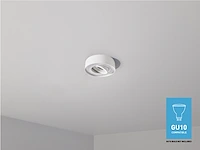 50 x gu10 inbouw armatuur wit kantelbaar met lamphouder - afbeelding 1 van  5