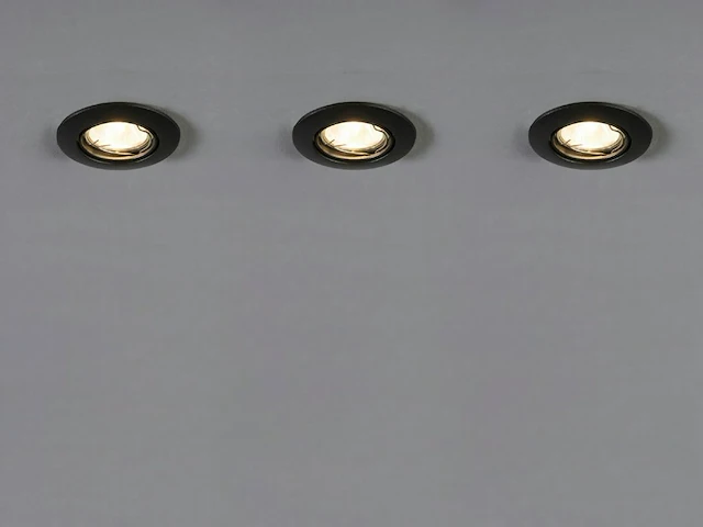 50 x gu10 inbouw armatuur zand zwart met lamphouder - afbeelding 4 van  8
