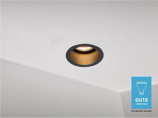 50 x gu10 inbouw armatuur zwart met lamphouder - afbeelding 1 van  5
